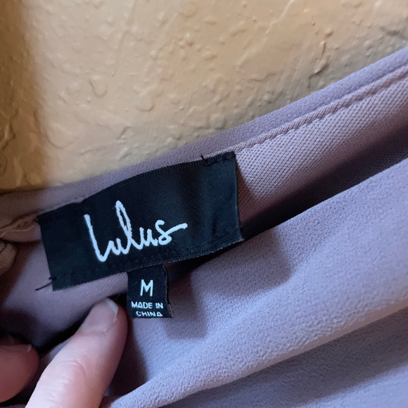 Mauve purple pastel floor length Lulu’s bridesmaids dress - Picture 3 of 7